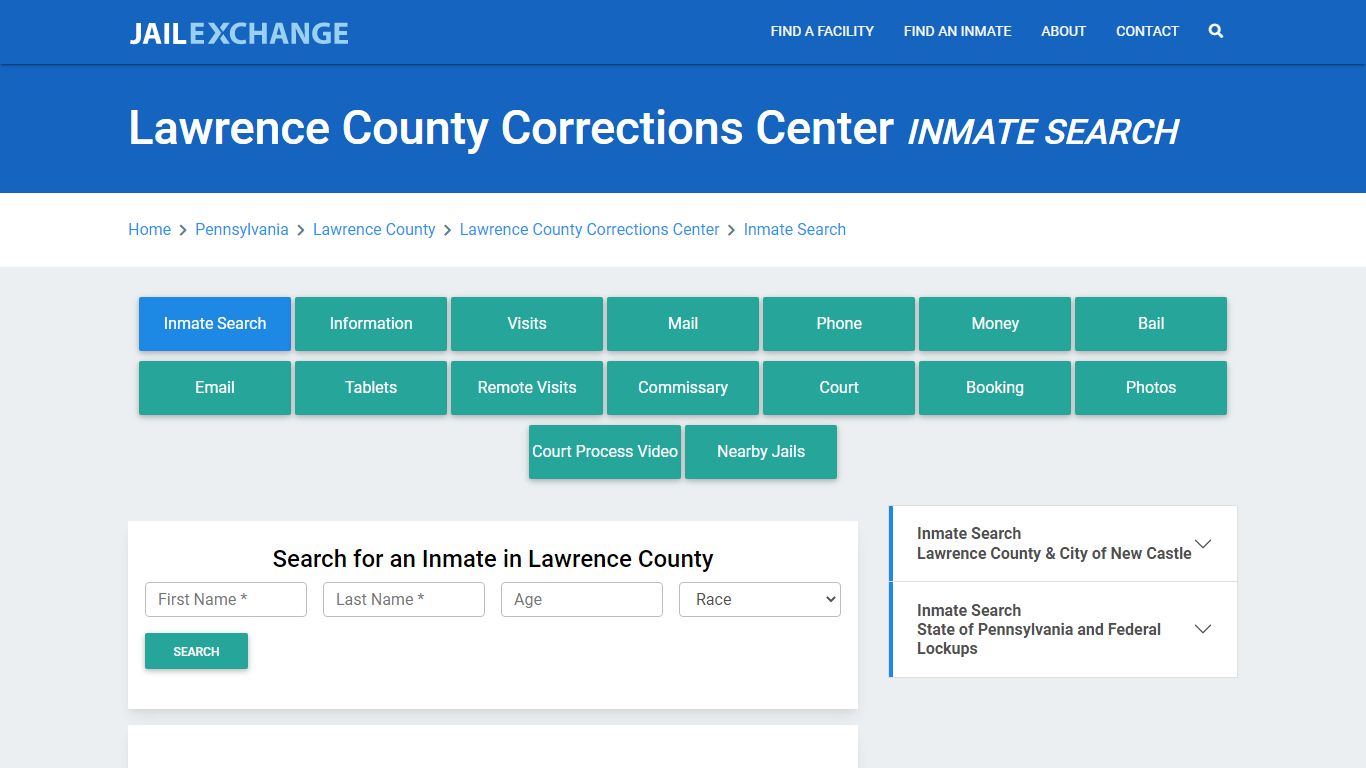 Lawrence County Corrections Center Inmate Search - Jail Exchange